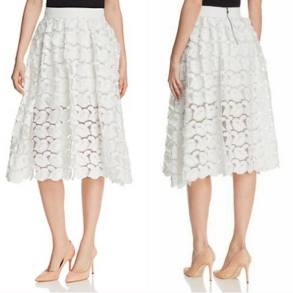 Maje Dresses & Skirts - Maje Jardin Rosette White Applique Skirt Women’s Size 8